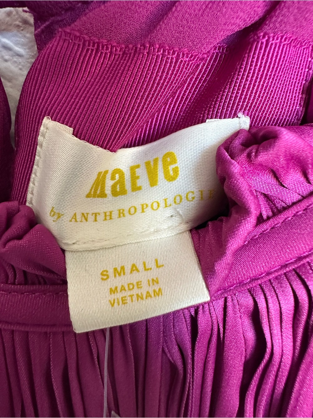 Maeve Anthropologie Tasha Smocked pleated purple Mini Dress Small NWT bohemian - Picture 10 of 15